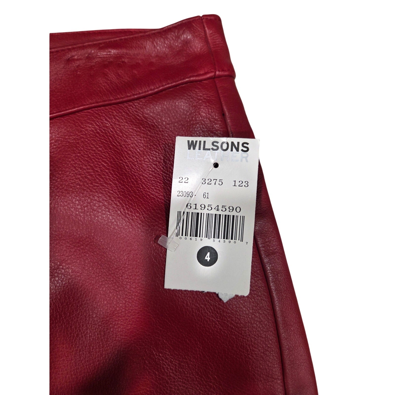 NWT Vintage 90's Wilson's Red Leather Mini Skirt Women's Size 4