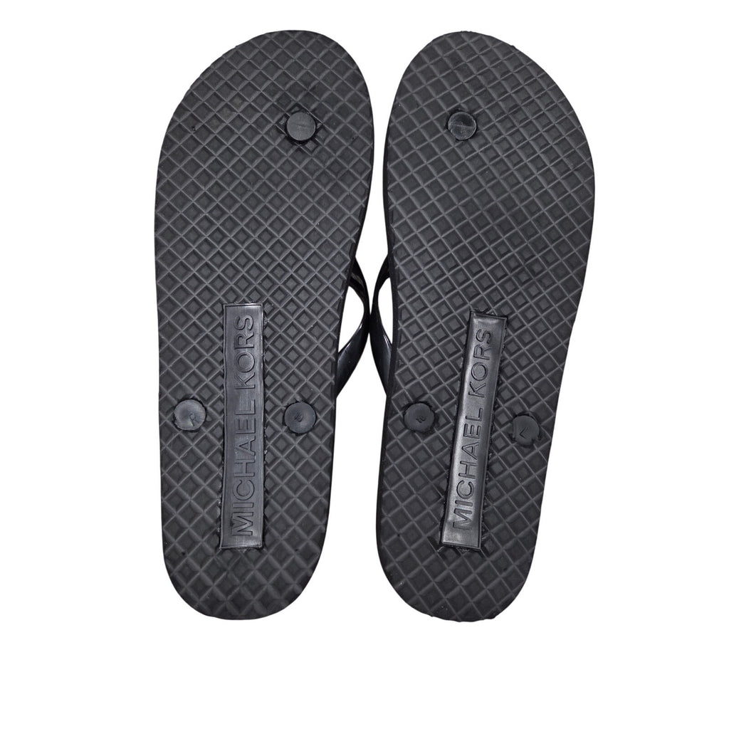 NWOT Micheal Kors Monogram Black and White Flip Flops Women's Size 9