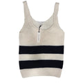Banana Republic Striped Knit Tank Top Cream and Navy Blue Women's Size S