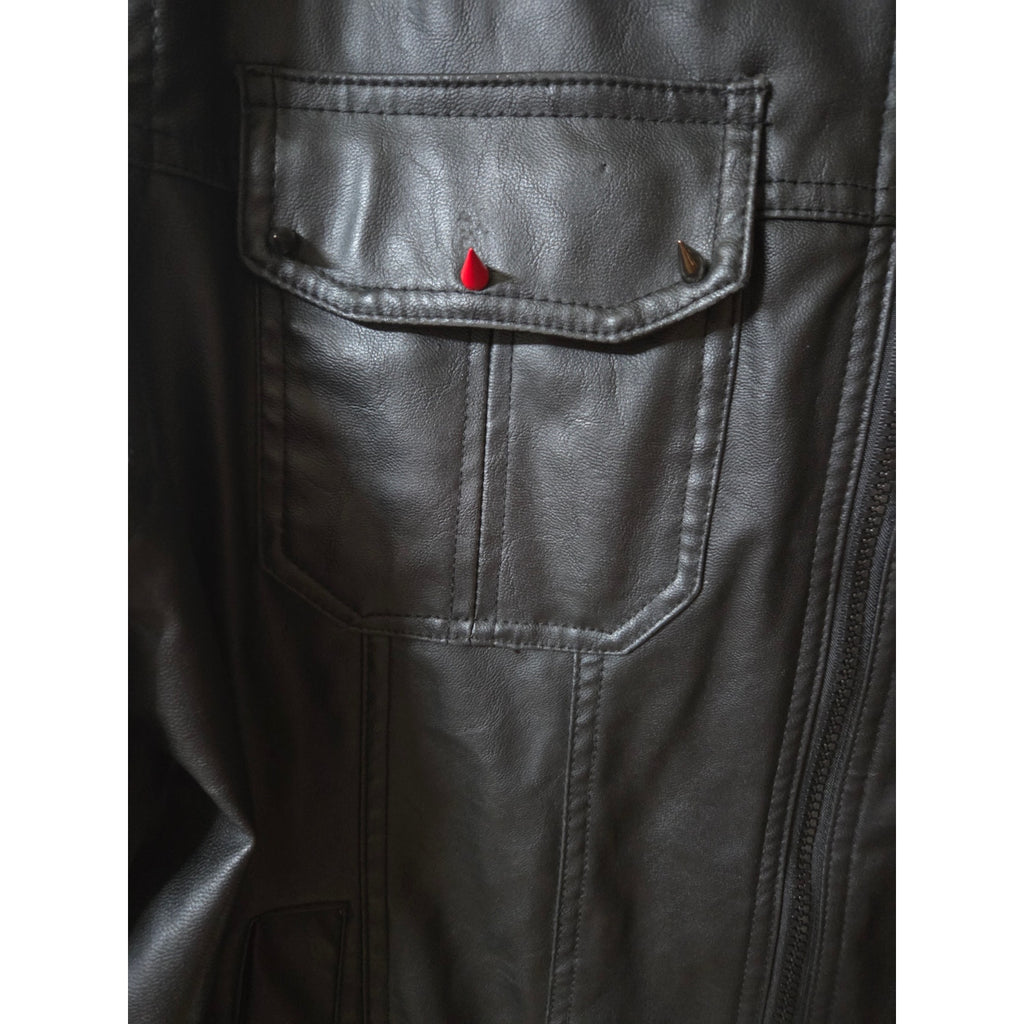 Expelled Vintage Faux Leather Jacket with Custom Metal Spikes Men's Size L
