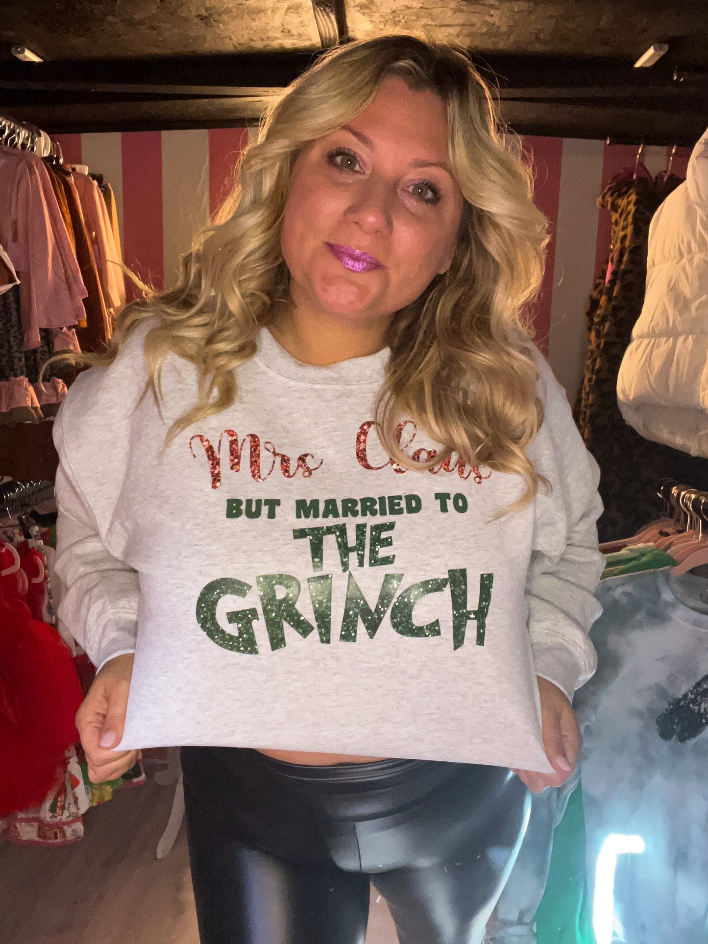Mrs Claus but Married to the Grinch Crew