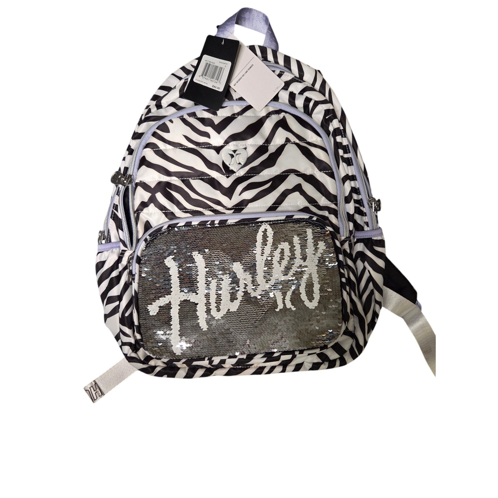 NWT Hurley Girls Blk/Wht Flip Up or Down Backpack 4A7180-K25