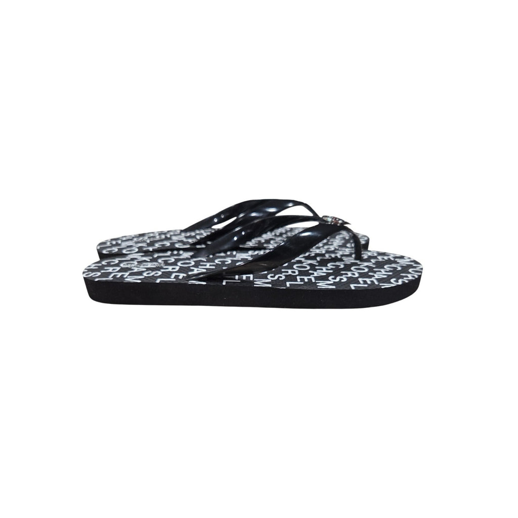 NWOT Micheal Kors Monogram Black and White Flip Flops Women's Size 9