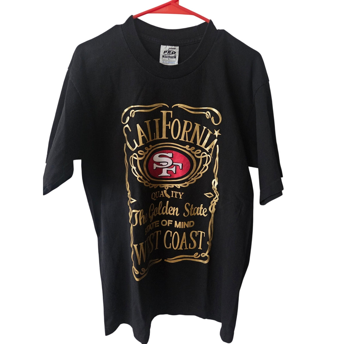 San Francisco 49ers Whiskey T-Shirt with Gold Foil Size L
