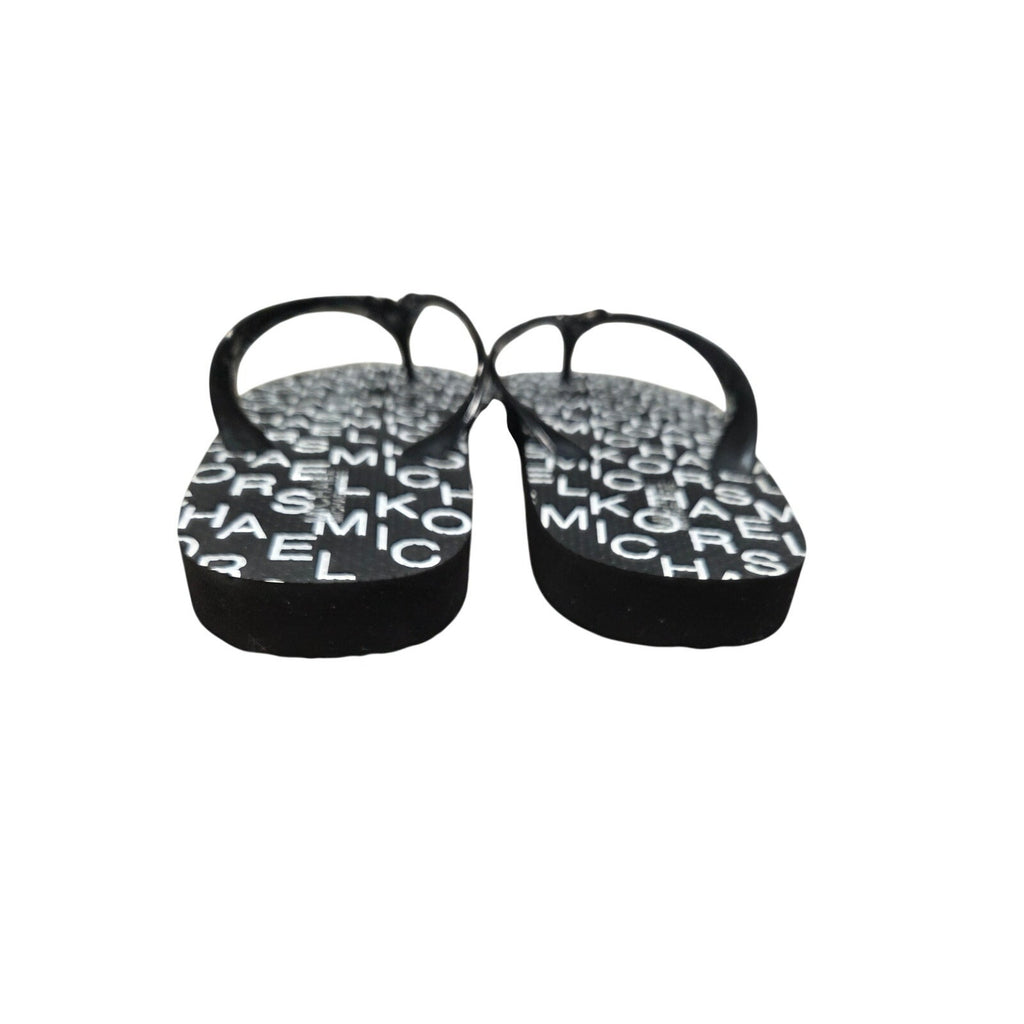 NWOT Micheal Kors Monogram Black and White Flip Flops Women's Size 9