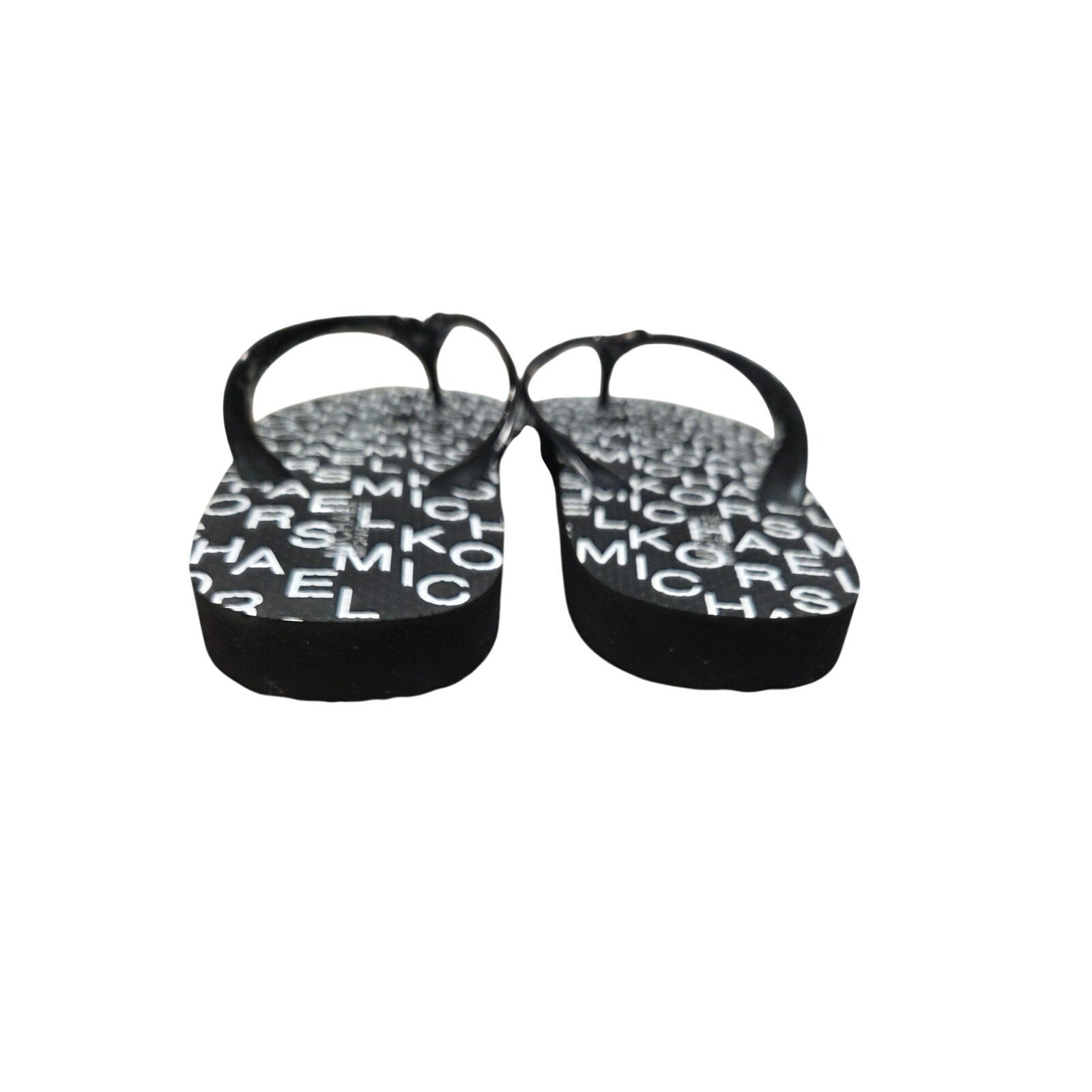 NWOT Micheal Kors Monogram Black and White Flip Flops Women's Size 9