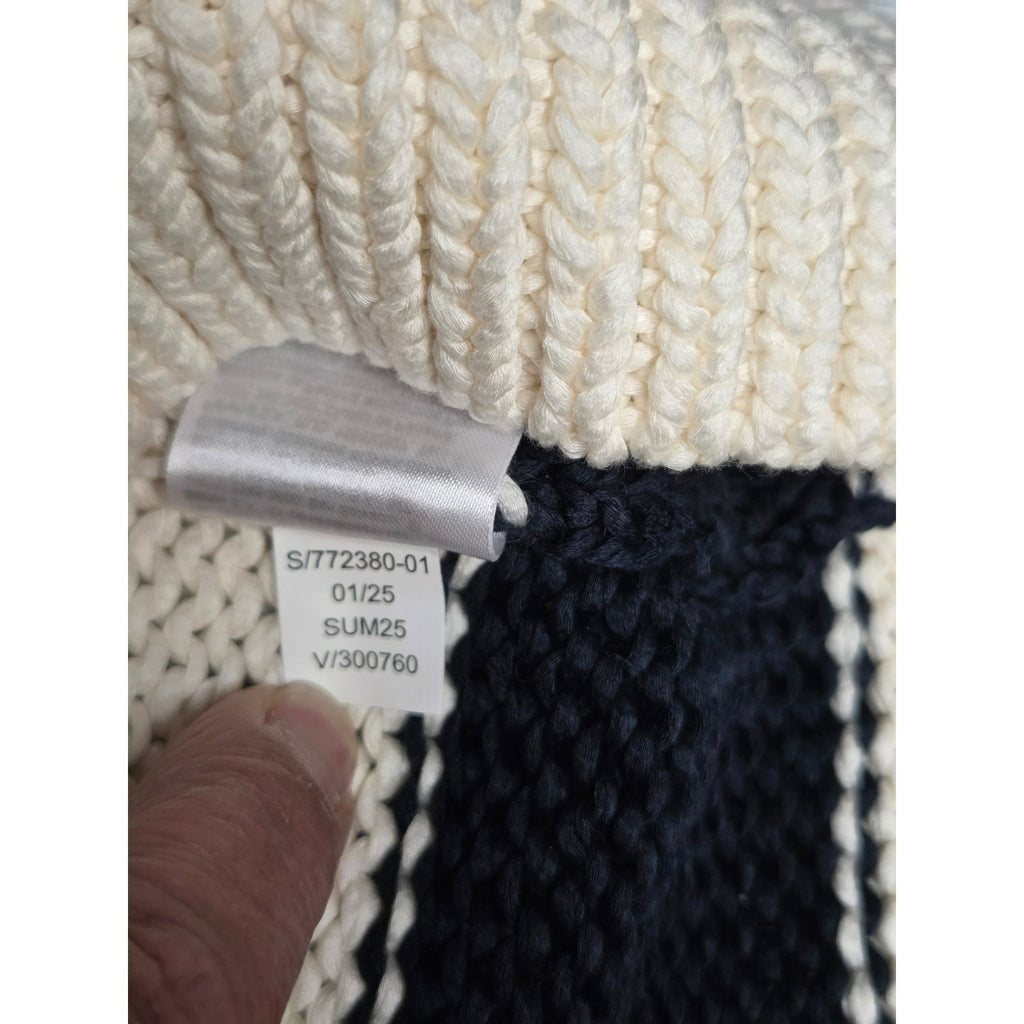 Banana Republic Striped Knit Tank Top Cream and Navy Blue Women's Size S