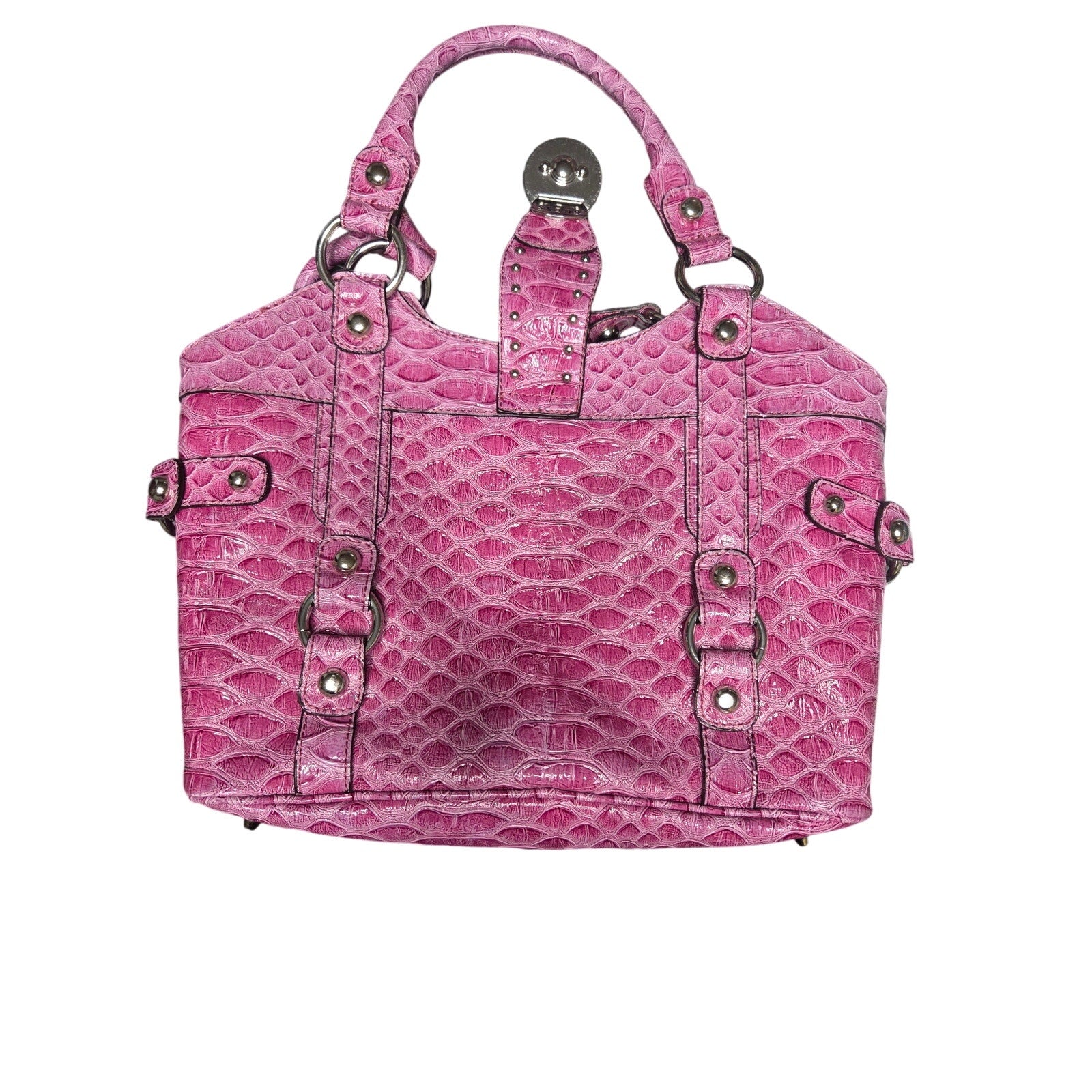 Guess Vintage Pink Studded Crocodile Bag
