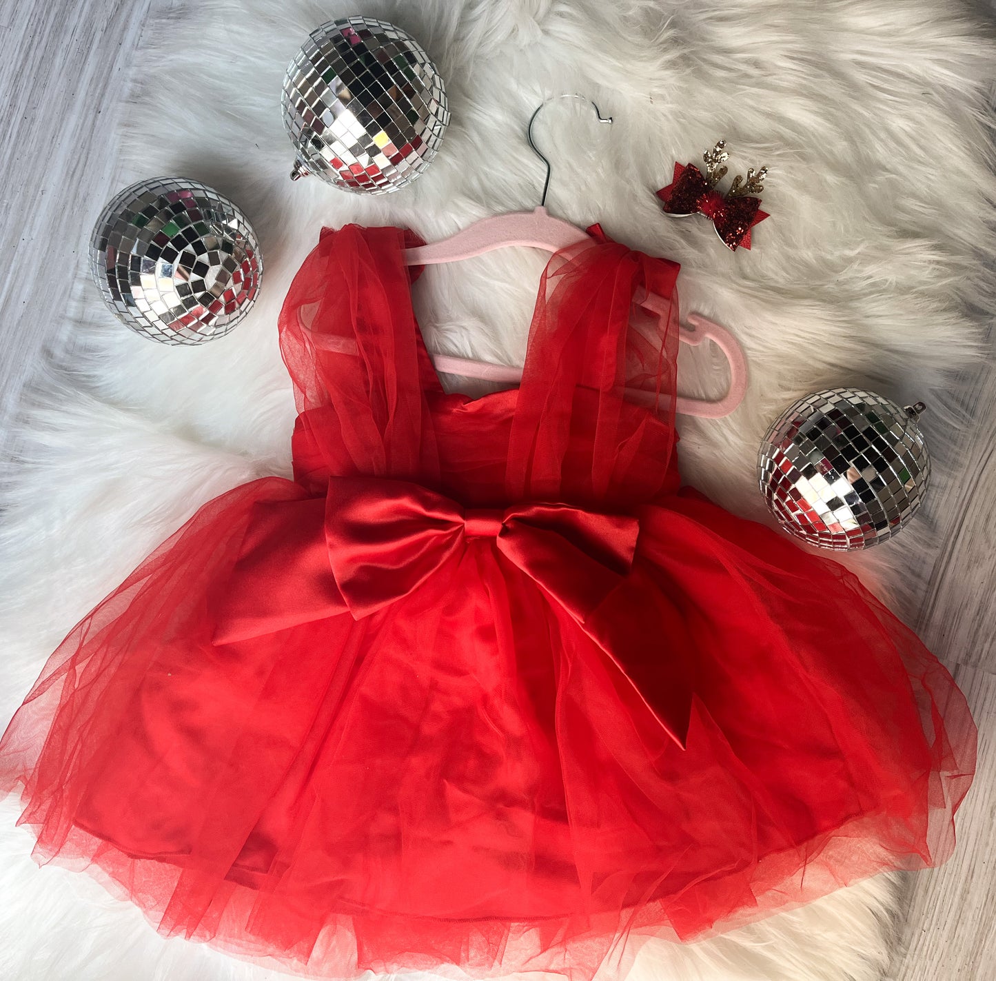Red Tulle Festive Youth Dress