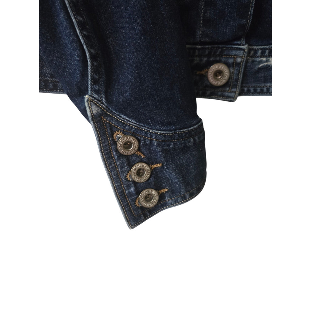 Guess Distressed Navy Denim Jacket Women's Size L