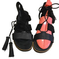 UGG Black and Pink Gladiator Sandals with Tassle Accents Womens Size 80
