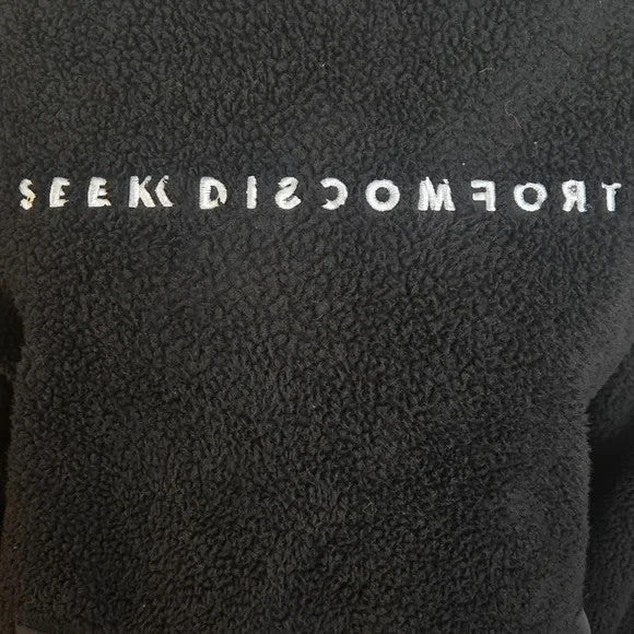 Seek Discomfort Black Fleece Hoodie Men's Size M8