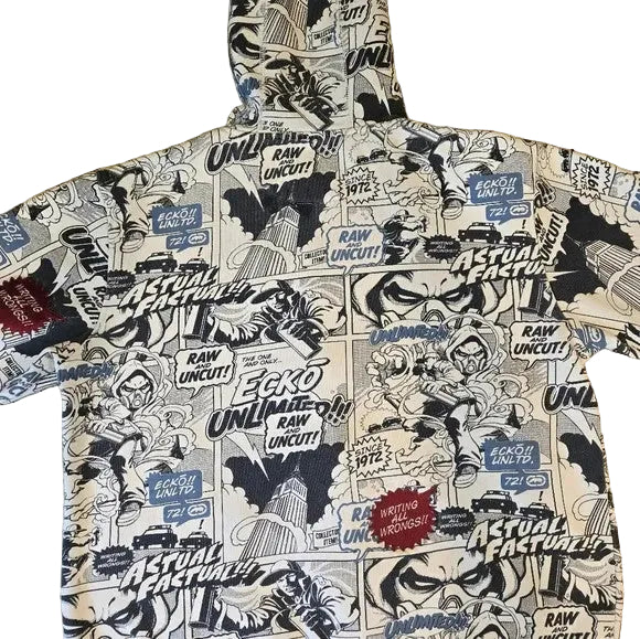 Ecko Unlimited Hoodie Vintage/Y2K Comic Book/Graffiti Print Size L6