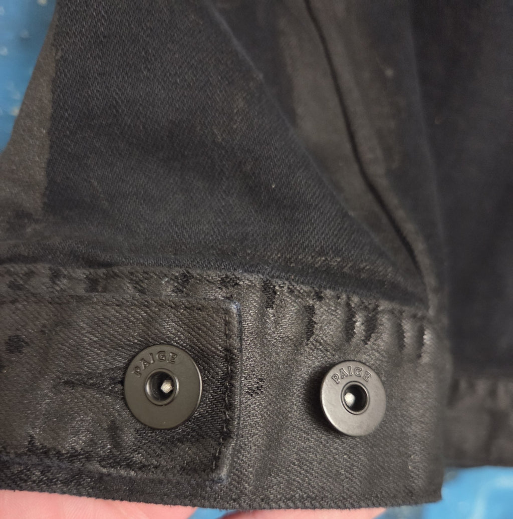 Paige Mens Black Distressed Jean Jacket Size Xl10
