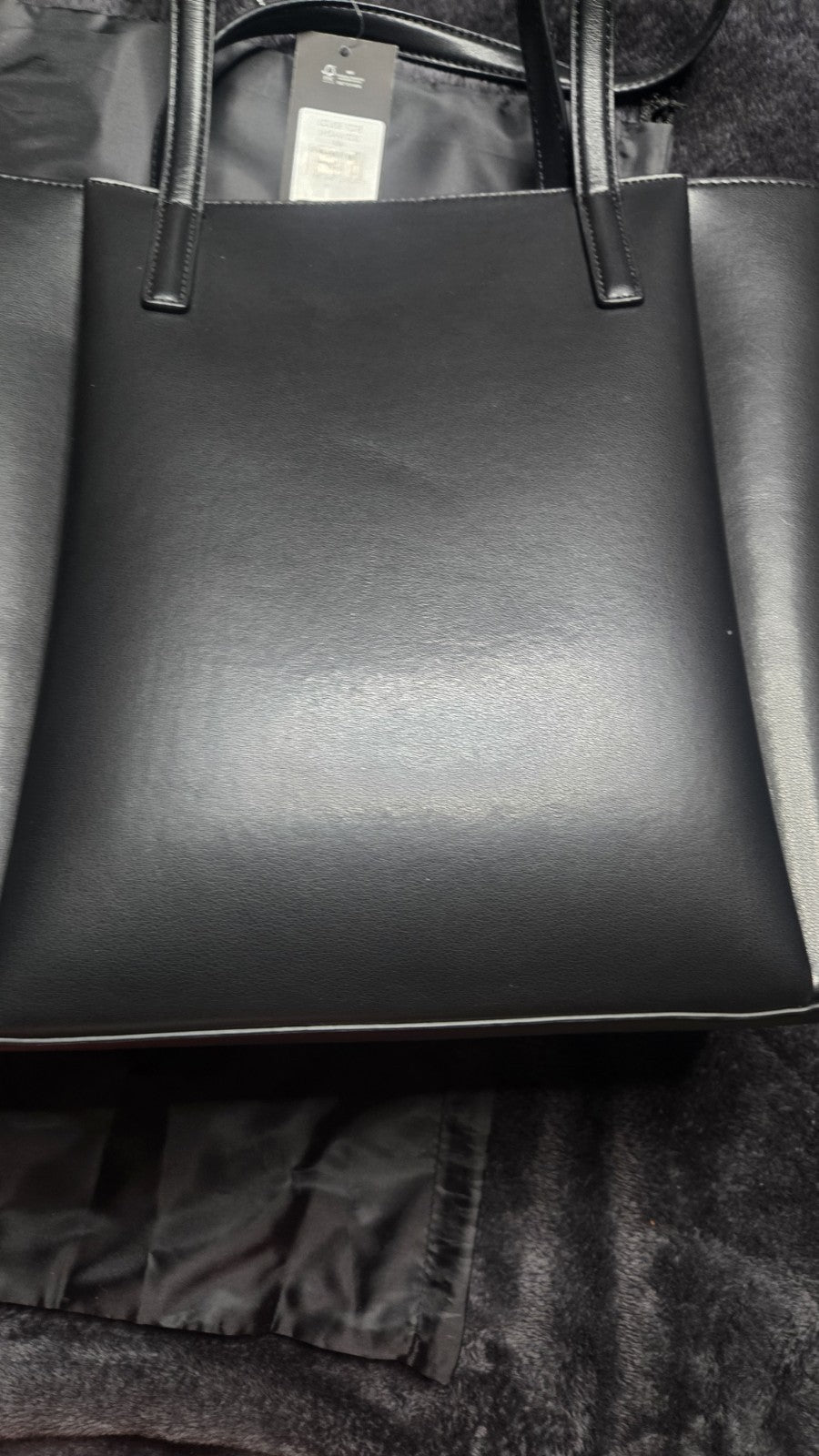 NWT Karl Lagerfield Black Leather Tote "Louise"6
