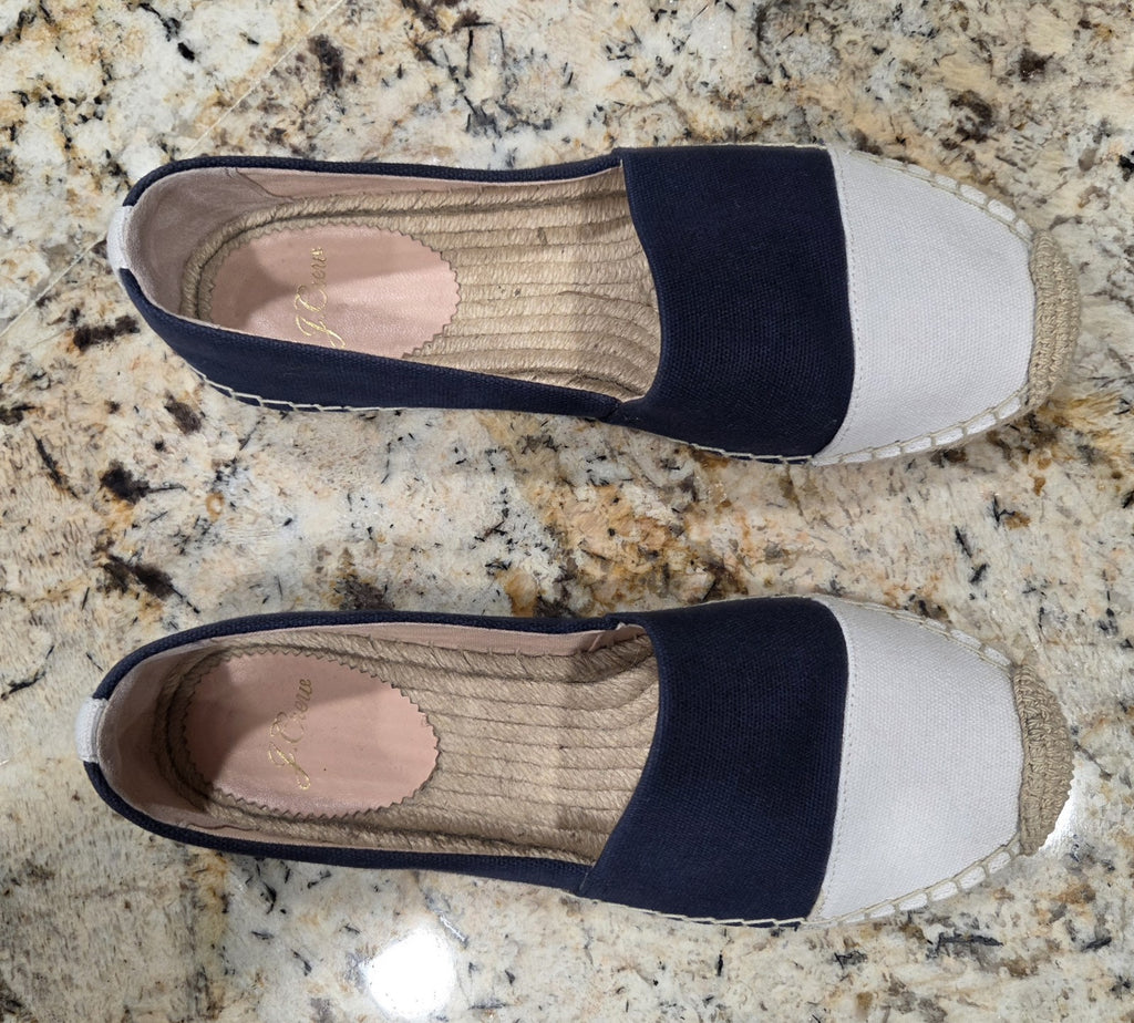 J. Crew Women's Espadrilles Shoes in Canvas with Toe Cap Size 7.54