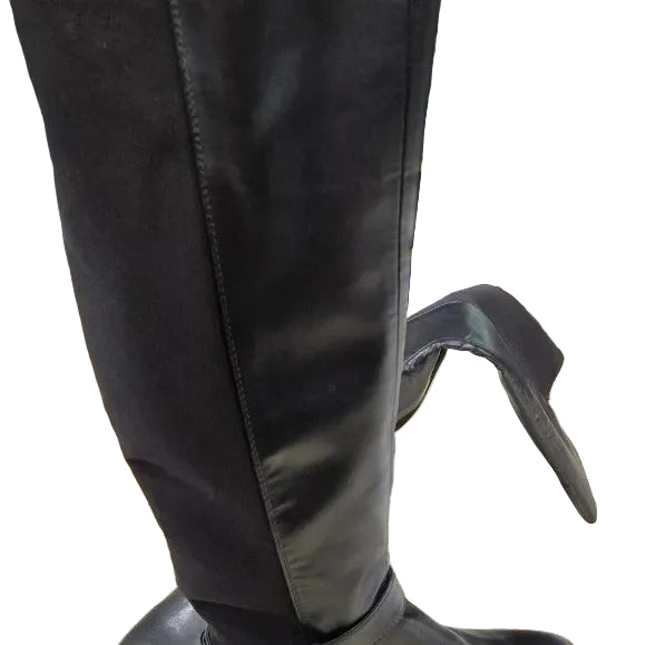 NWOB Nine West Adone Black Leather with Gold Accent Women's Size 7.59