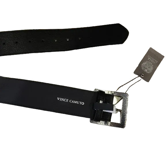 Vince Camuto Black Belt with Silver Tone Buckle Size M/L0
