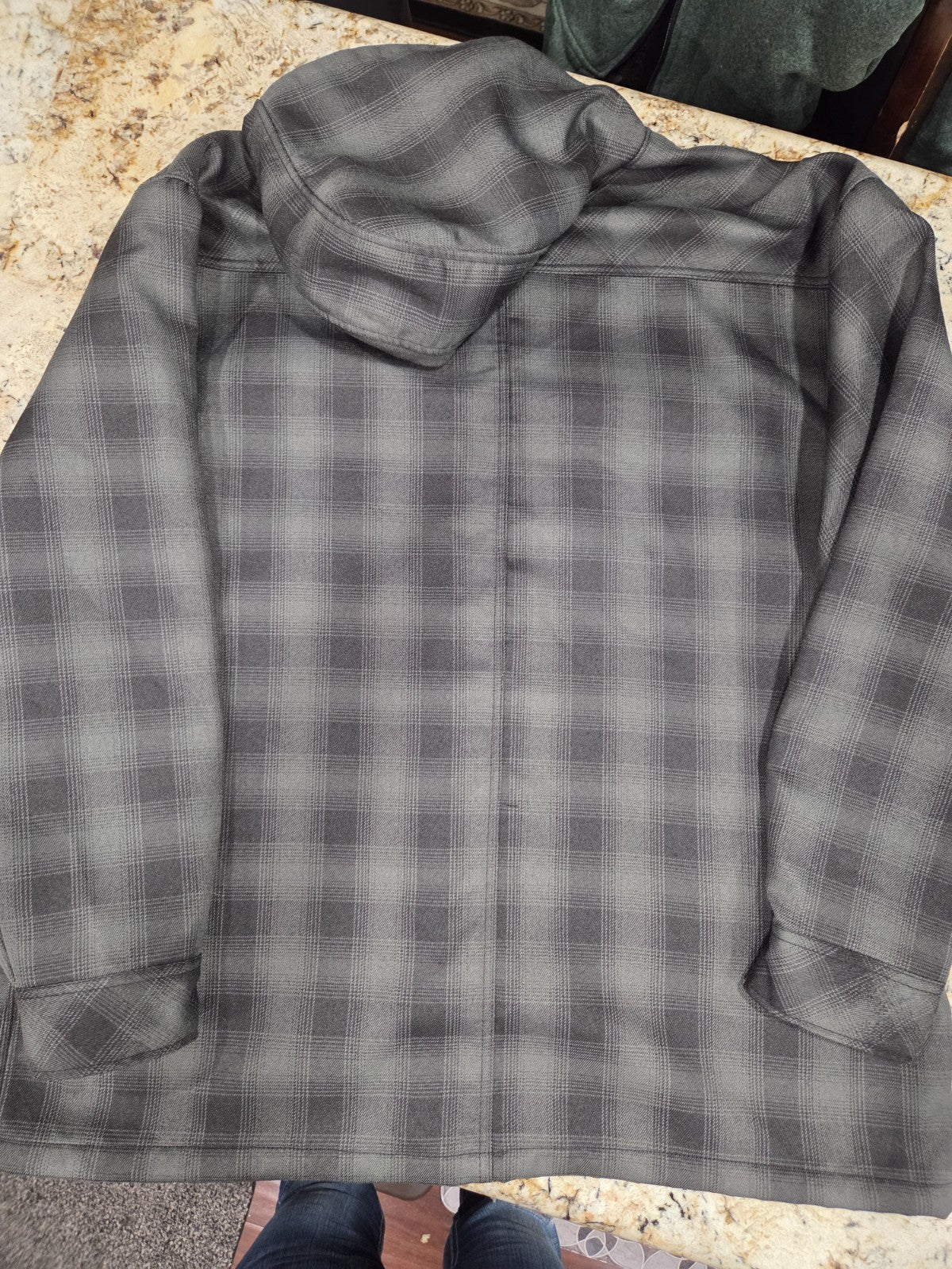 NWOT Dickies Men's Water Repellent Hooded Flannel Shirt Jacket Size 3XL Gry/Blk7