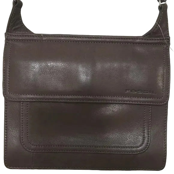NWOT Brown leather Fossil Crossbody Bag0
