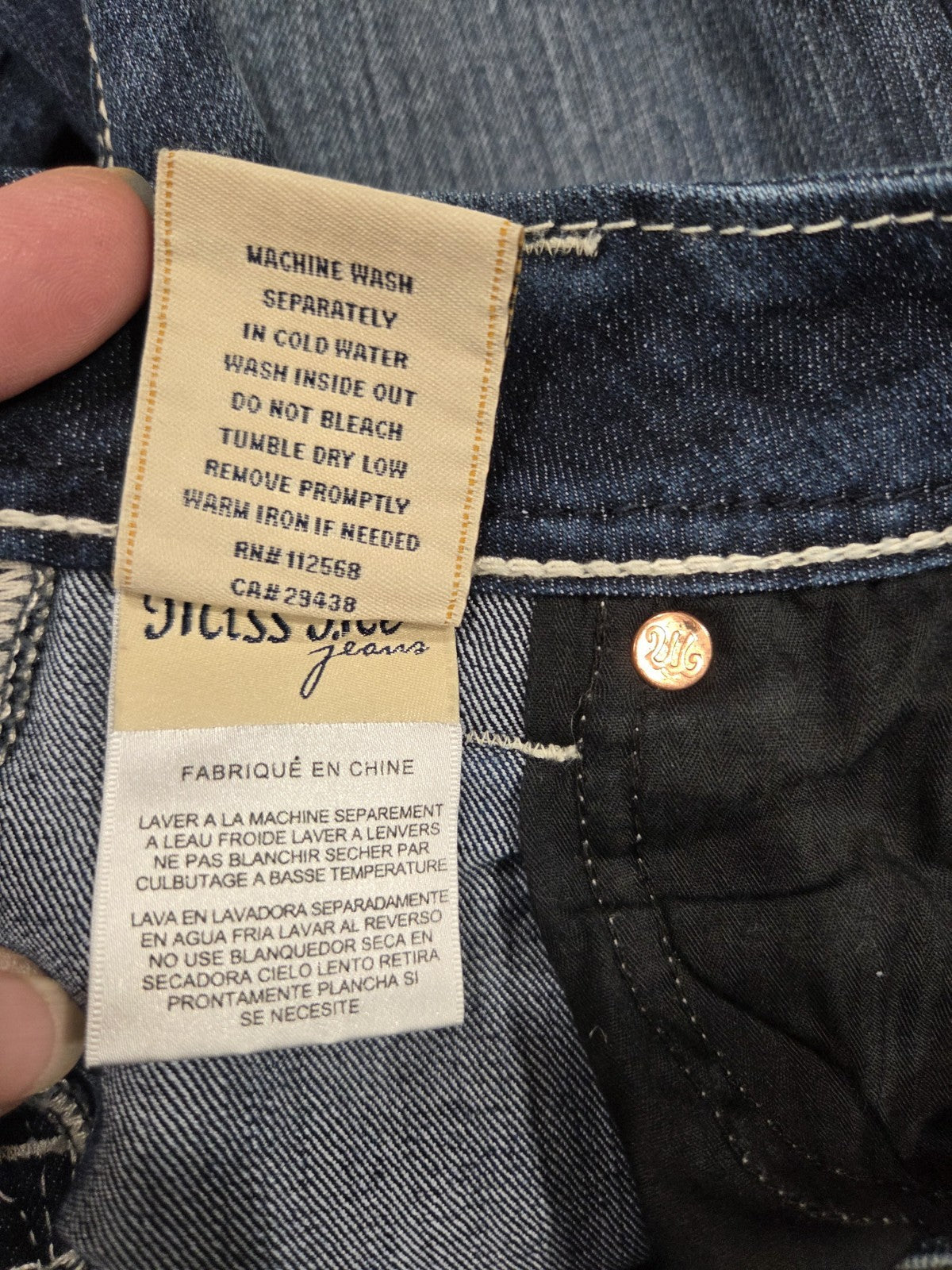 Miss Me Jeans Women 28 Boot Cut Dark Wash Studded Embellishment Rhinestone7