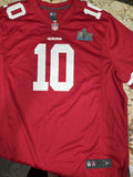 Mens NIke NFL 49ers On Field Jersey 10 Garoppolo With Super Bowl Patch 3XL0