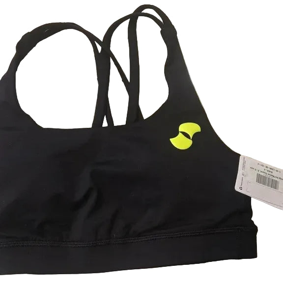 NWT Lululemon Energy Bra Medium Support, B-D Cups with Neon Yellow Accent0