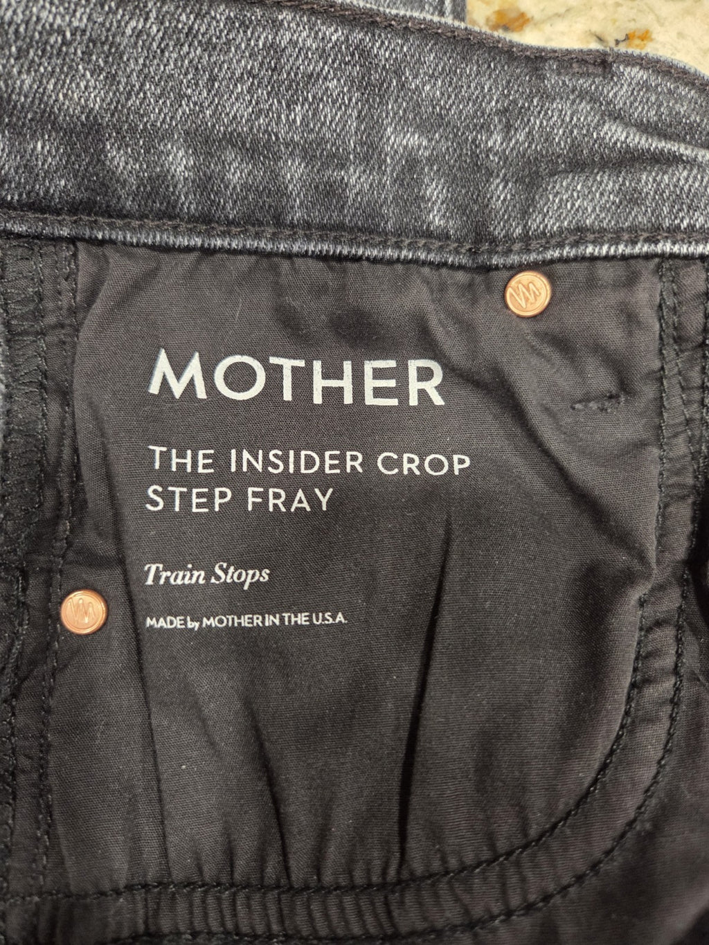 NWOT Mother The Insider Crop Step Fray Jeans In Train Stops Women's Size 247