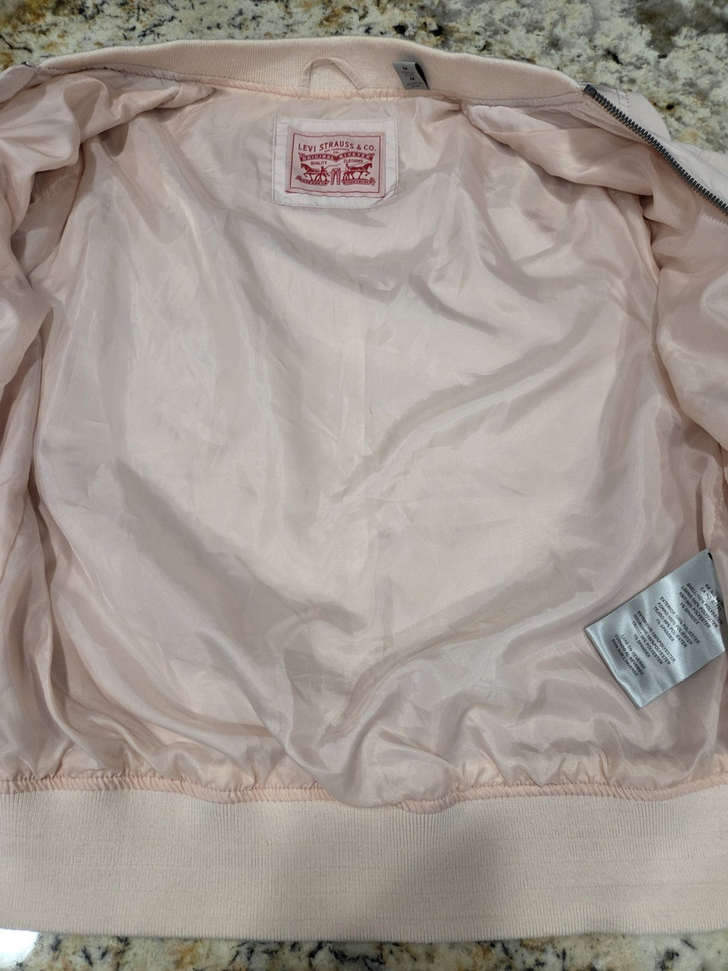 Levi Womens Light Pink Bomber Jacket Size M8