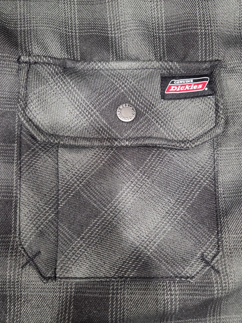 NWOT Dickies Men's Water Repellent Hooded Flannel Shirt Jacket Size 3XL Gry/Blk1