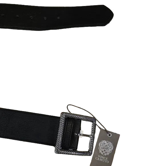 Vince Camuto Black Belt with Silver Tone Buckle Size M/L1