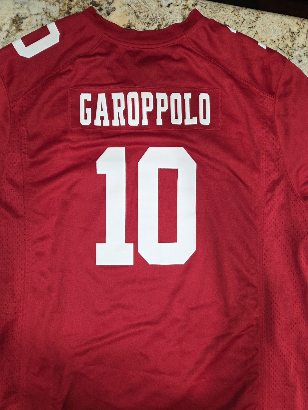 Mens NIke NFL 49ers On Field Jersey 10 Garoppolo With Super Bowl Patch 3XL5