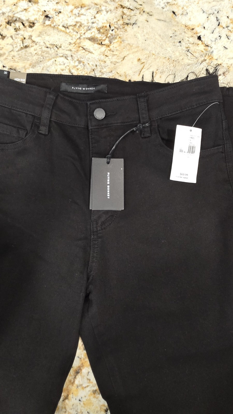 Flying Monkey Jeans 30x30 NWT Black High Rise Flare 6