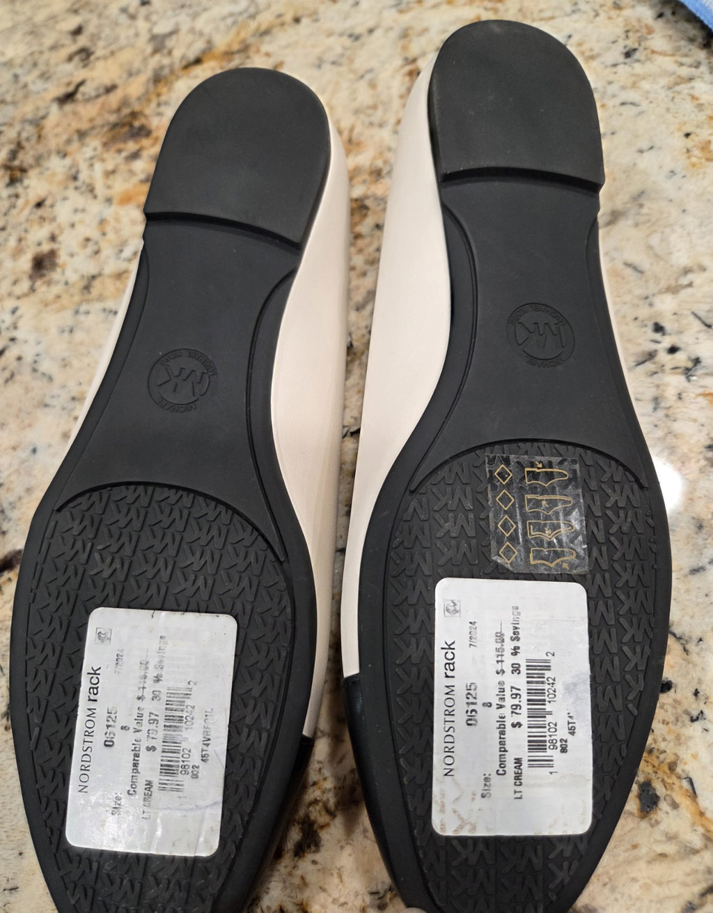 Michael Kors Rebecca Flats Wht/Blk Women's Size 8 NWT6