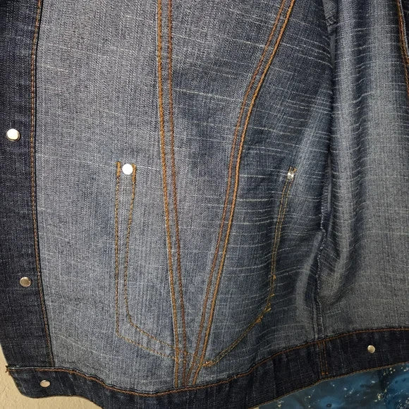 Vintage Rocawear Embroidered Y2K Denim Jacket Men's Size 2XL12
