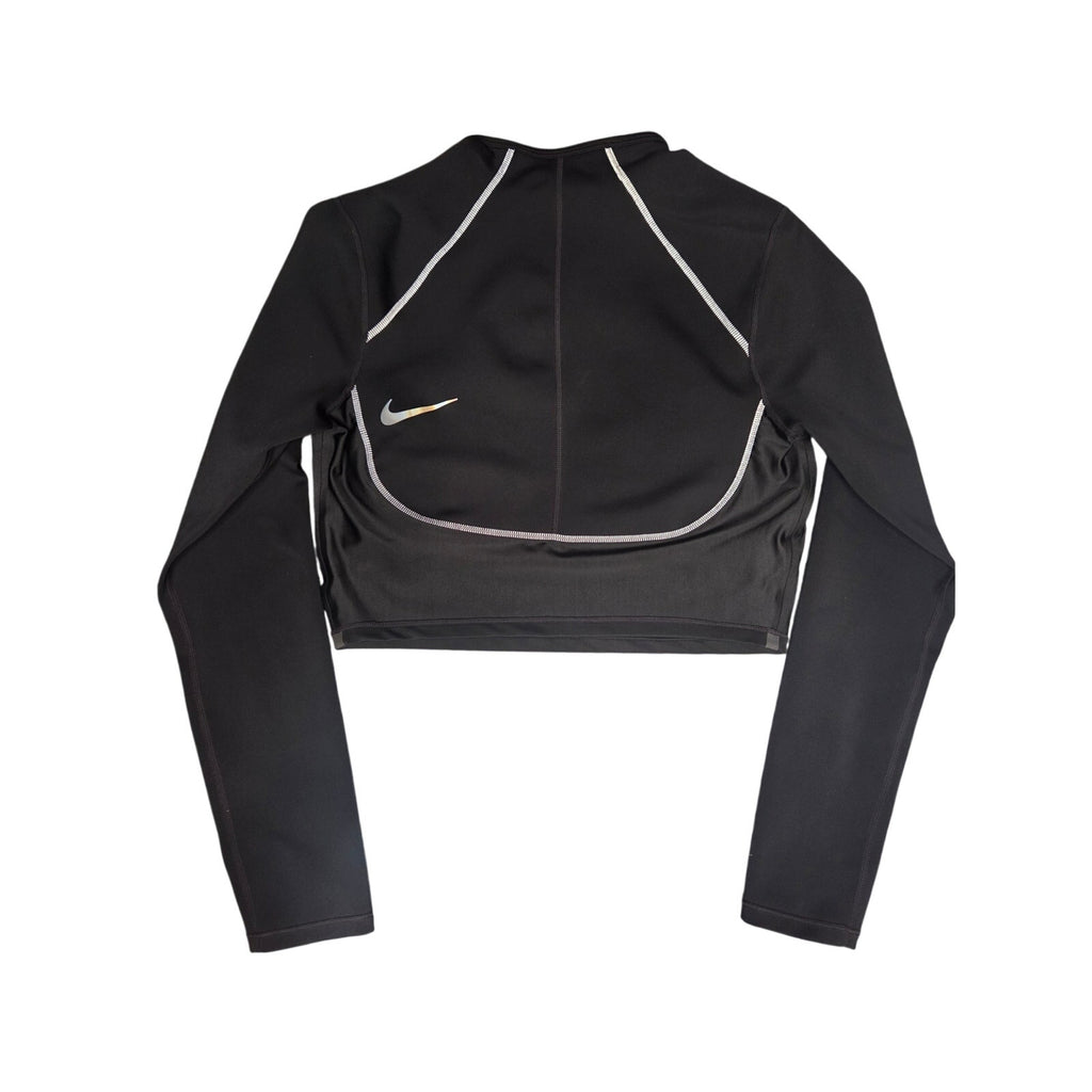 Nike Reflective Cropped Long Sleeve Top CK7806-010 Size M