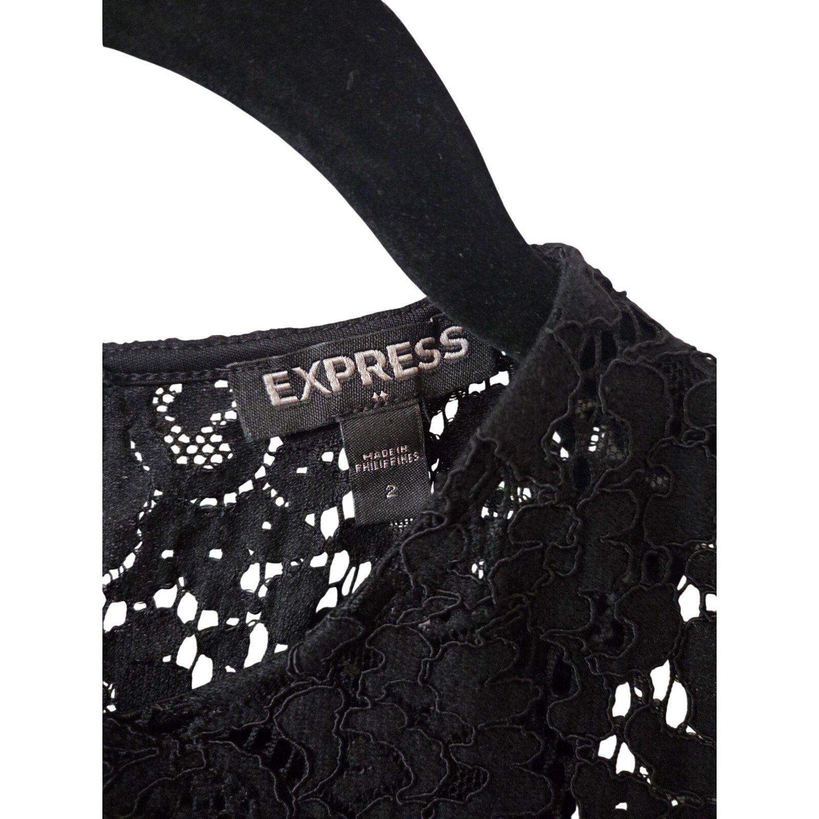 Express Black Romper with Lace Neckline Women's Size 2