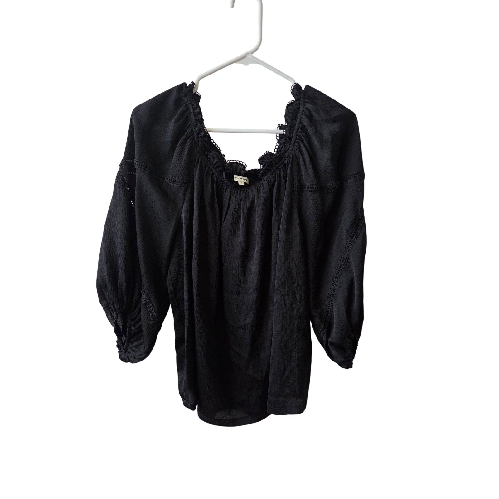 Max Studio Blouse with Long Puff Sleeves Women's Size XL