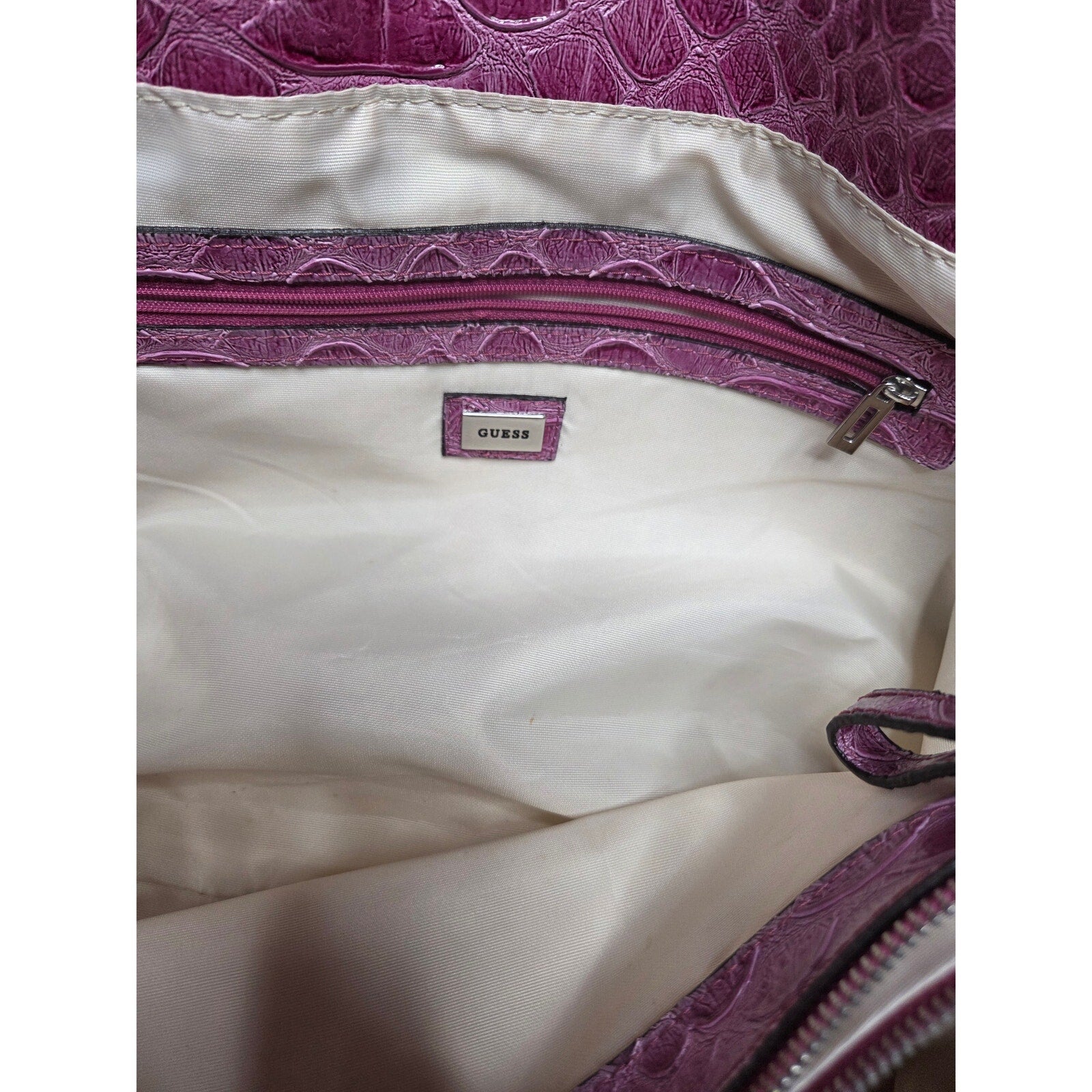 Guess Vintage Pink Studded Crocodile Bag