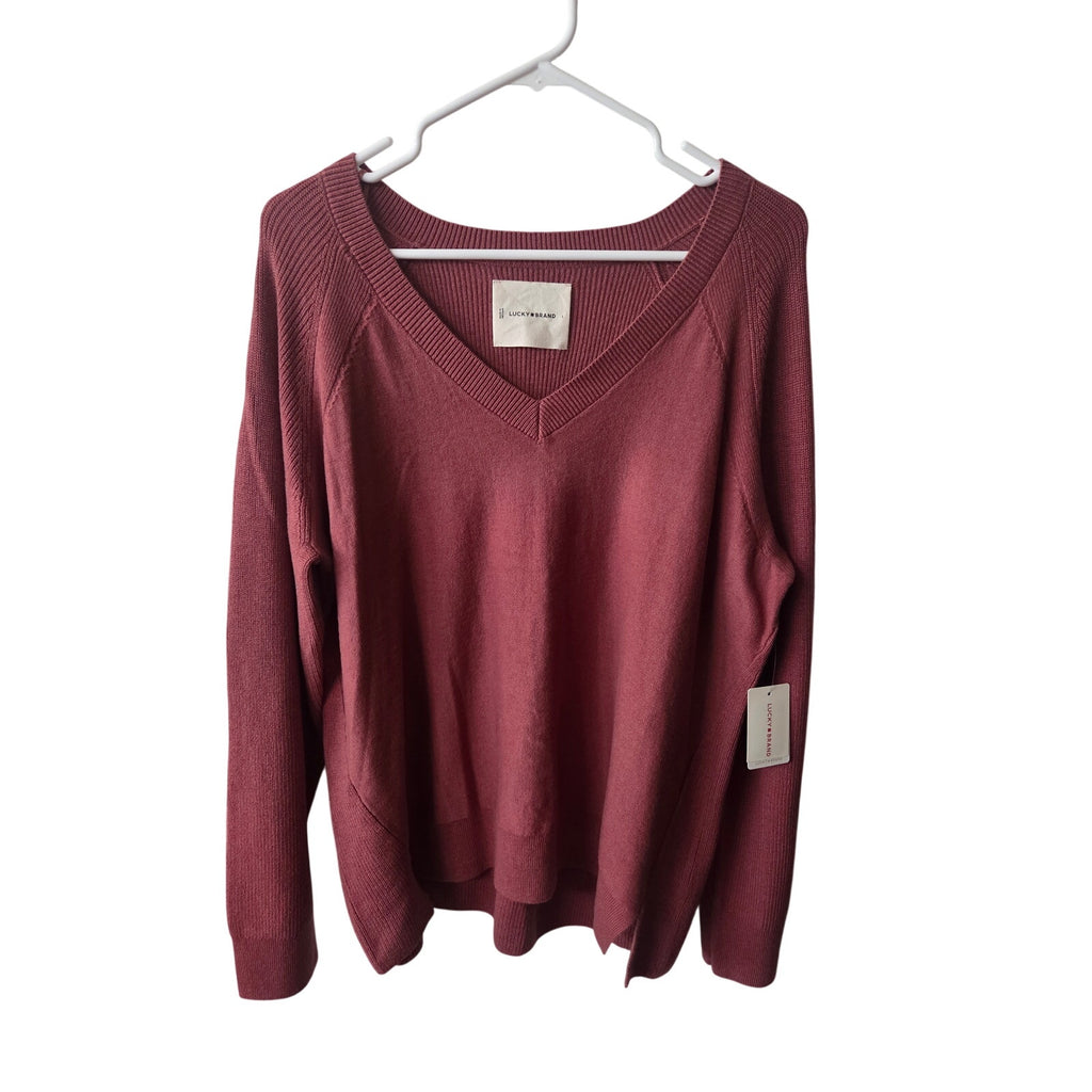 NWT Lucky V-Neck Sweater Women's Size L