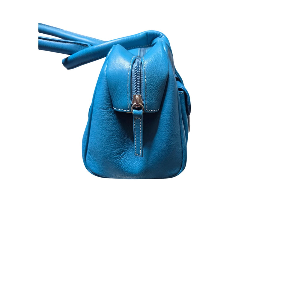 Blue Genuine Leather Cargo Bag