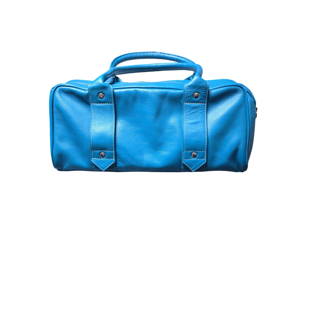 Blue Genuine Leather Cargo Bag