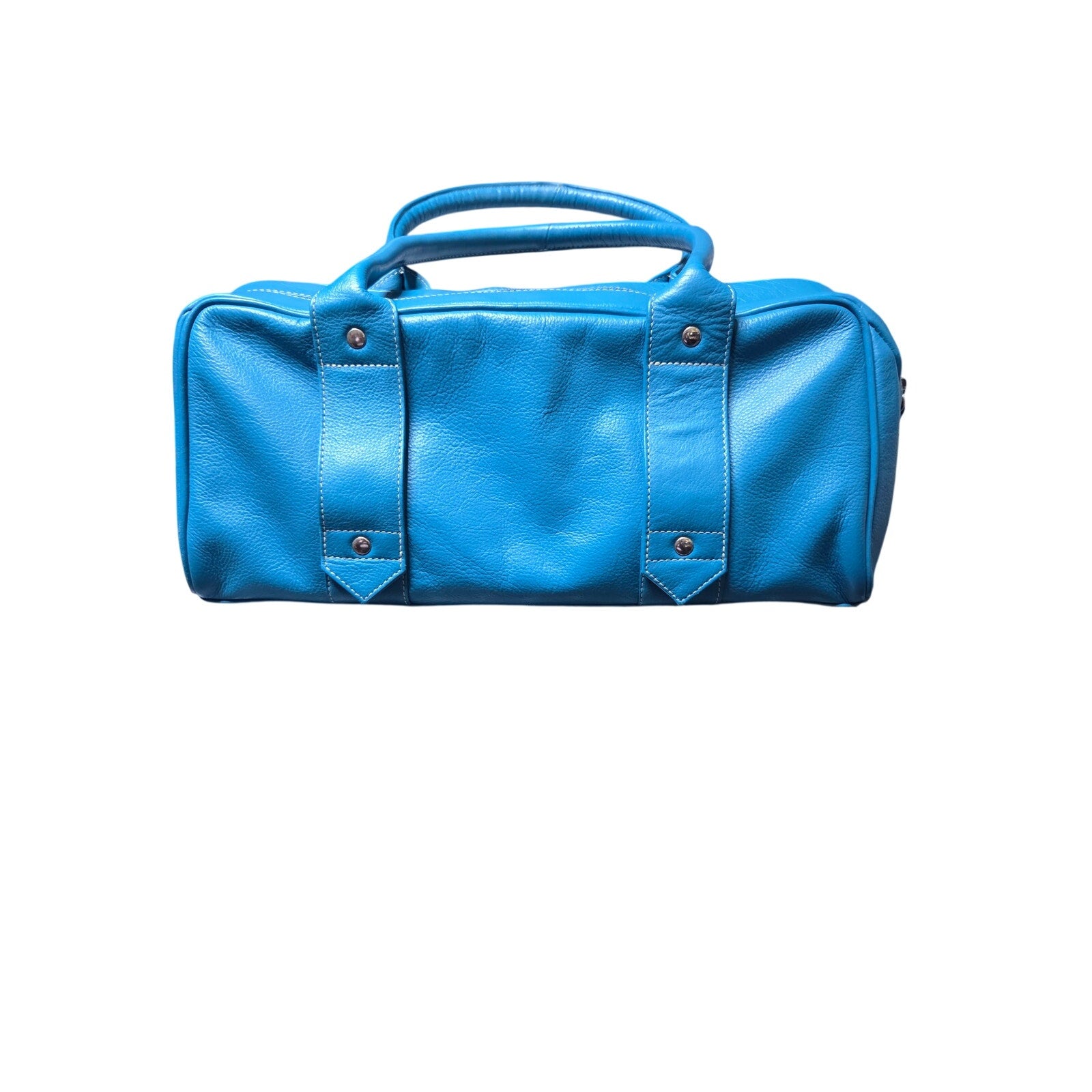 Blue Genuine Leather Cargo Bag