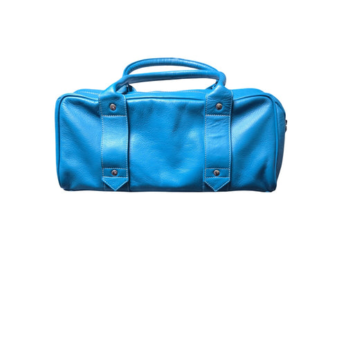 Blue Genuine Leather Cargo Bag