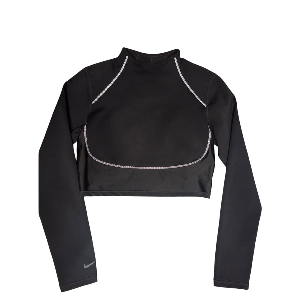 Nike Reflective Cropped Long Sleeve Top CK7806-010 Size M