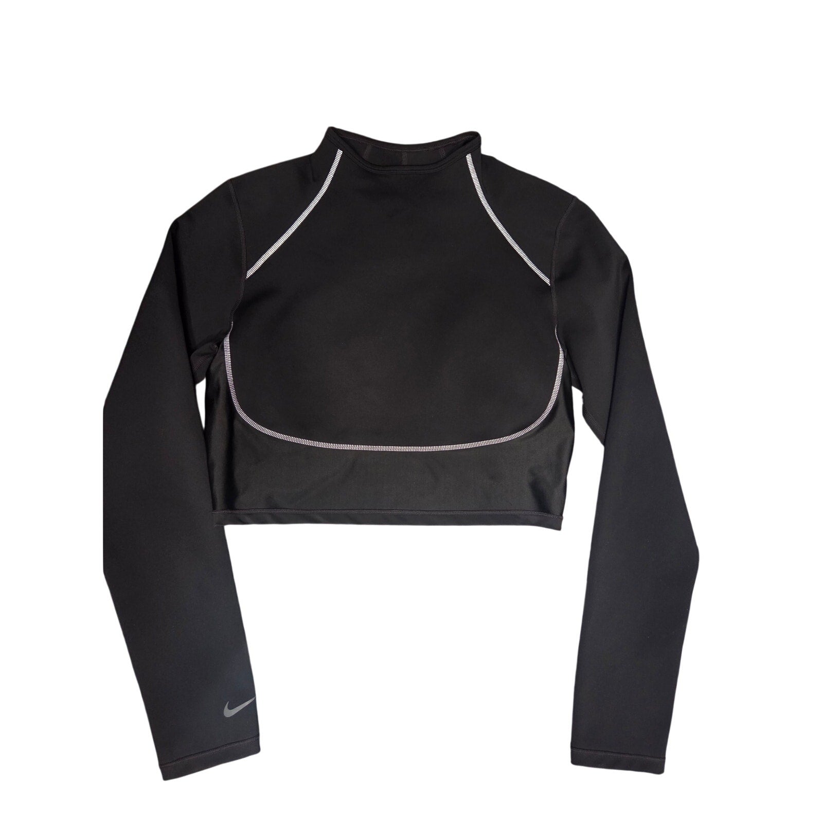 Nike Reflective Cropped Long Sleeve Top CK7806-010 Size M
