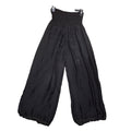 NWT Moda Italy Elastic waist Band Wide Leg Silk Beach Pants in Black Size S/M