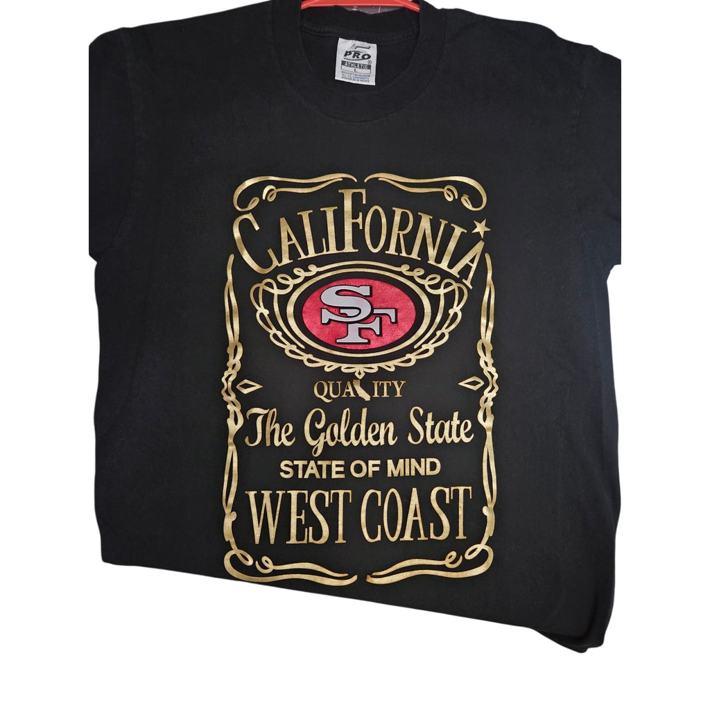 San Francisco 49ers Whiskey T-Shirt with Gold Foil Size L