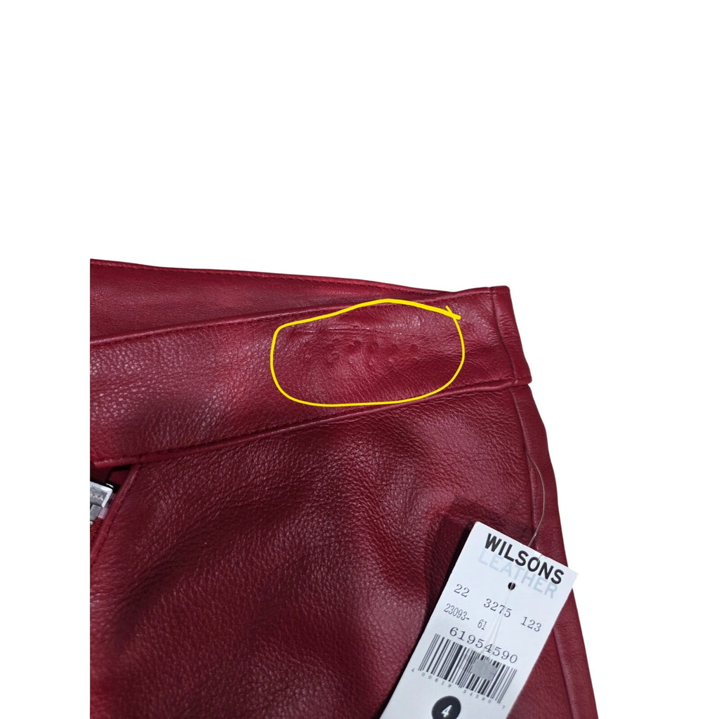 NWT Vintage 90's Wilson's Red Leather Mini Skirt Women's Size 4