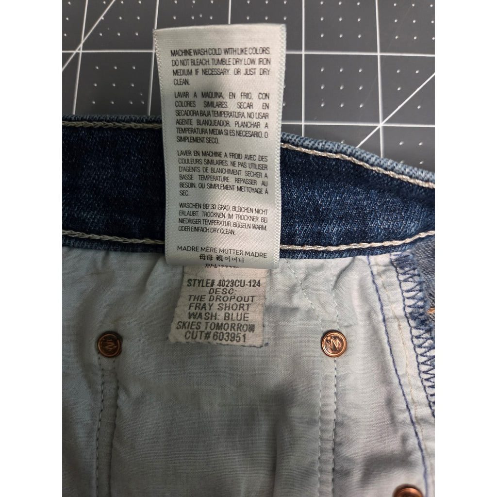 Mother "The Drop Out" Fray Denim Shorts Women's Size 26